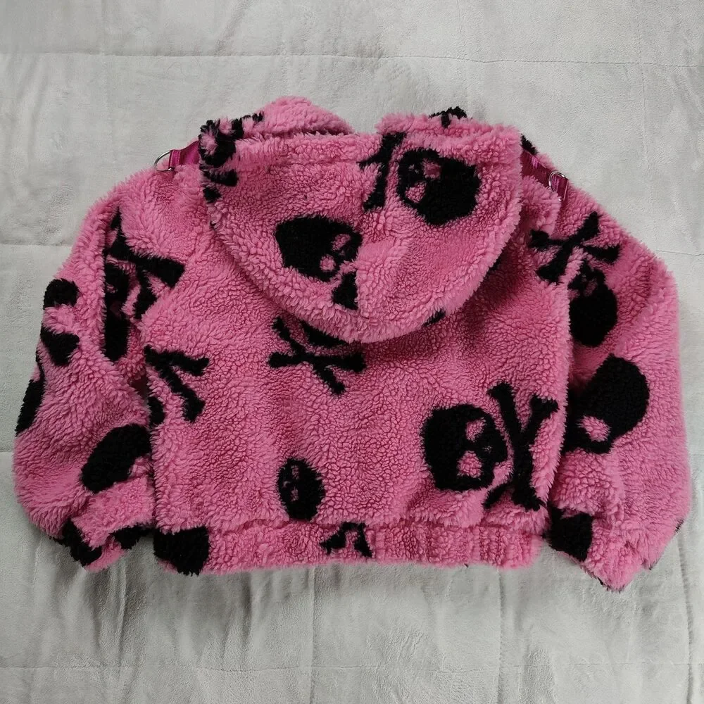 Current Mood Pink Skull Sherpa Jacket - Picture 2 of 5